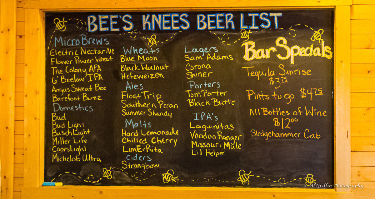Bee's Knees Ale House Beer List